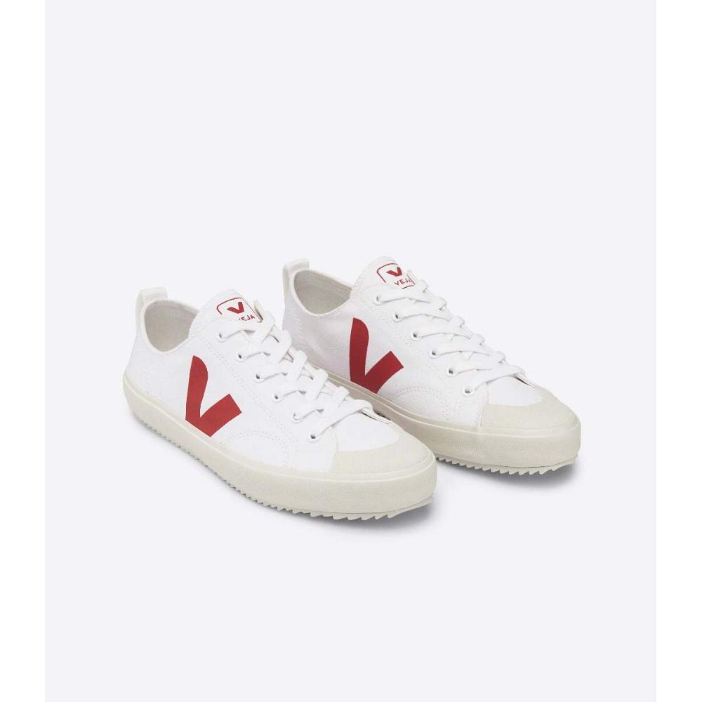 White/Red Women's Veja NOVA CANVAS Shoes | AU 532QMA